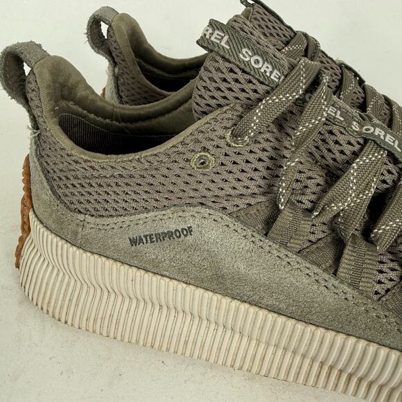 Sorel Out N About Athletic Shoes Womens 6.5 Olive Green Mesh Low Top Sneakers - Picture 3 of 11